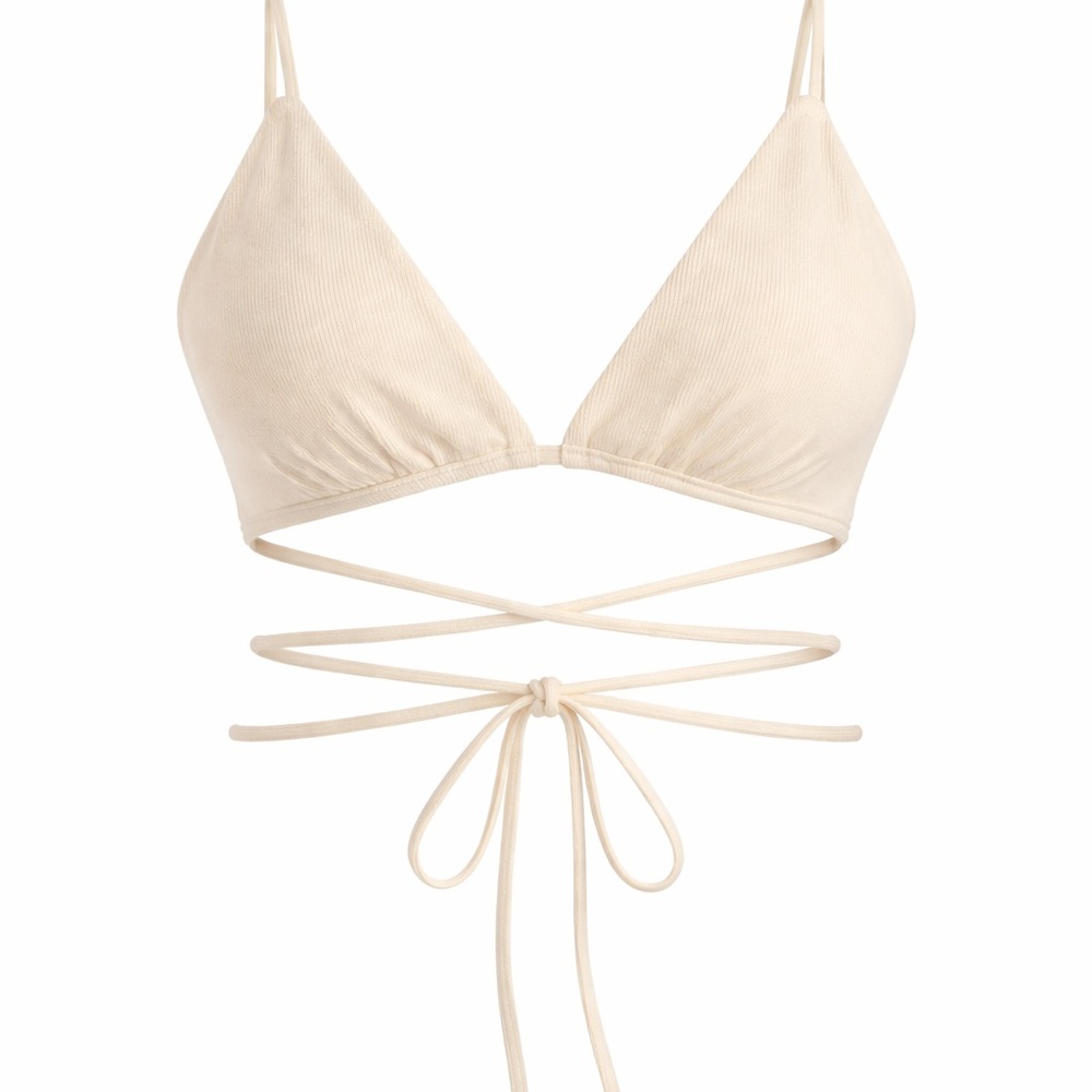 Meshki Cream Tie-Back Bra Top – Size L
